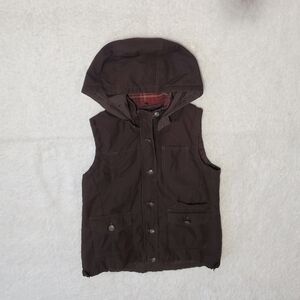 Brown Vest with Hood from Natural Reflections.Size Medium.